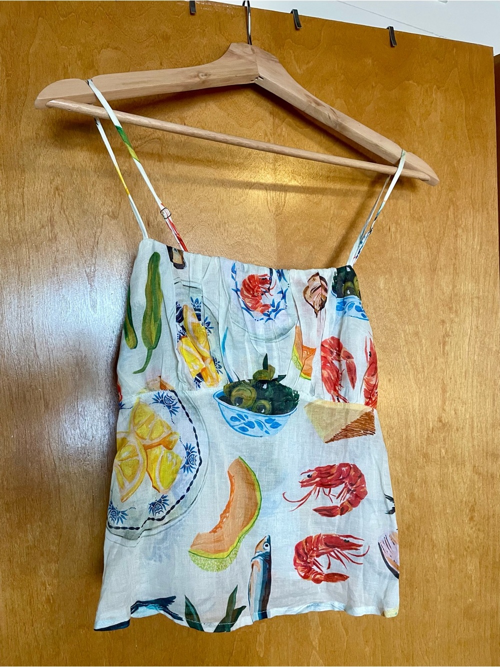 Lisa Says Gah Cleo Smocked Cami, Tapas Ivory - Picture 1 of 3